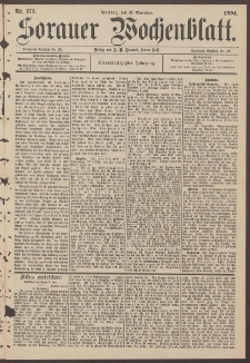 Sorauer Wochenblatt, Nr. 273. (23. November 1894)