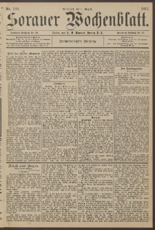 Sorauer Wochenblatt, Nr. 139. (3. August 1892)