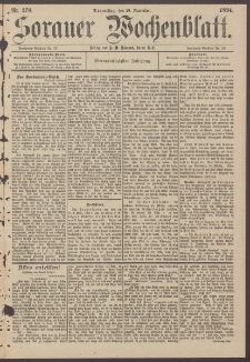 Sorauer Wochenblatt, Nr. 278. (29. November 1894)