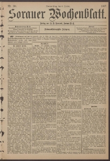 Sorauer Wochenblatt, Nr. 118. (6. October 1887)