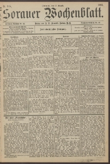 10Sorauer Wochenblatt, Nr. 145. (9. August 1892)