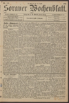 Sorauer Wochenblatt, Nr. 148. (13. August 1892)