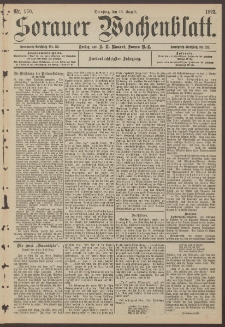 Sorauer Wochenblatt, Nr. 150. (16. August 1892)