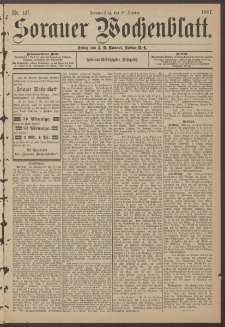 Sorauer Wochenblatt, Nr. 127. (27. October 1887)