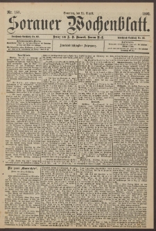 Sorauer Wochenblatt, Nr. 155. (21. August 1892)