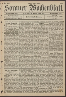 Sorauer Wochenblatt, Nr. 163. (31. August 1892)