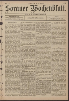 Sorauer Wochenblatt, Nr. 137. (19. November 1887)