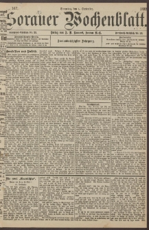 Sorauer Wochenblatt, Nr. 167. (4. September 1892)