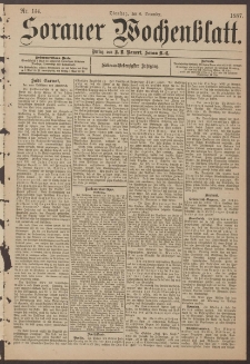 Sorauer Wochenblatt, Nr. 144. (6. December 1887)