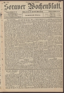 Sorauer Wochenblatt, Nr. 173. (11. September 1892)