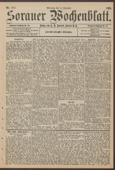 Sorauer Wochenblatt, Nr. 175. (14. September 1892)