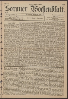 Sorauer Wochenblatt, Nr. 9. (11. Januar 1895)