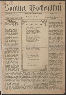 Sorauer Wochenblatt, Nr. 1. (1. Januar 1896)