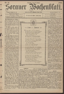 Sorauer Wochenblatt, Nr. 23. (27. Januar 1895)