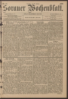 Sorauer Wochenblatt, Nr. 23. (28. Januar 1896)
