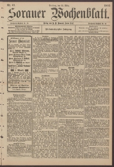 Sorauer Wochenblatt, Nr. 69. (22. M&auml;rz 1895)