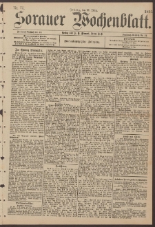 Sorauer Wochenblatt, Nr. 75. (29. M&auml;rz 1895)