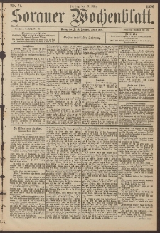 Sorauer Wochenblatt, Nr. 74. (27. März 1896)