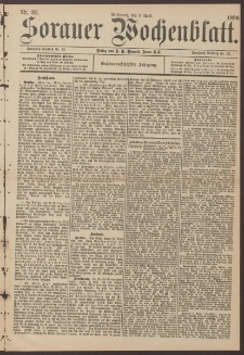 Sorauer Wochenblatt, Nr. 82. (8. April 1896)