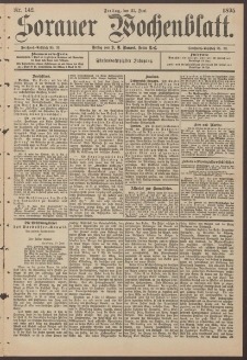 Sorauer Wochenblatt, Nr. 142. (21. Juni 1895)