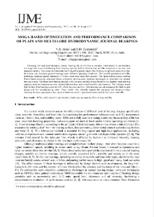MOGA-Based Optimization and Performance Comparison of Plain and Multi-Lobe Hydrodynamic Journal Bearings