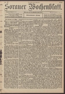 Sorauer Wochenblatt, Nr. 27. (2. Februar 1897)