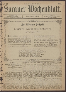 Sorauer Wochenblatt, No. 10. (25. Januar 1883)