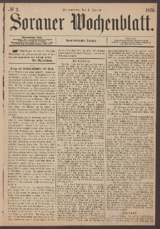 Sorauer Wochenblatt, No. 2. (4. Januar 1879)