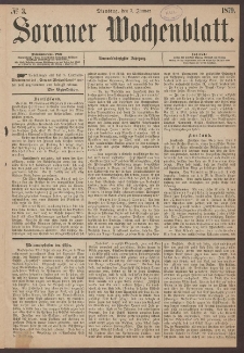 Sorauer Wochenblatt, No. 3. (7. Januar 1879)