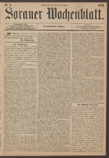 Sorauer Wochenblatt, No. 4. (9. Januar 1879)