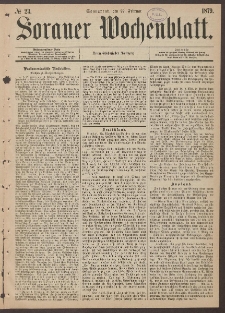 Sorauer Wochenblatt, No. 23. (22. Februar 1879)