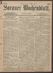 Sorauer Wochenblatt, No. 28. (6. M&auml;rz 1879)