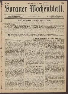 Sorauer Wochenblatt, No. 38. (29. M&auml;rz 1879)