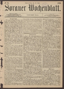 Sorauer Wochenblatt, No. 45. (17. April 1879)