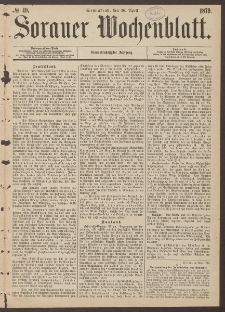 Sorauer Wochenblatt, No. 49. (26. April 1879)