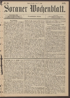 Sorauer Wochenblatt, No. 66. (7. Juni 1879)