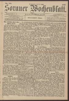 Sorauer Wochenblatt, Nr. 188. (14. August 1897)