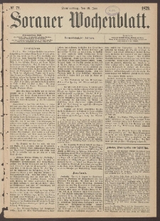 Sorauer Wochenblatt, No. 71. (19. Juni 1879)