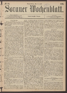 Sorauer Wochenblatt, No. 83. (17. Juli 1879)