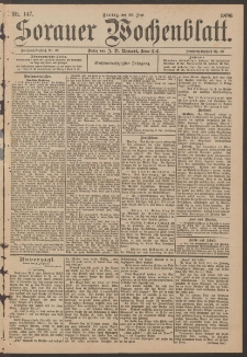 Sorauer Wochenblatt, No. 147. (26. Juni 1896)