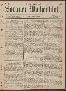 Sorauer Wochenblatt, No. 100. (26. August 1879)