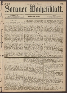 Sorauer Wochenblatt, No. 106. (9. September 1879)