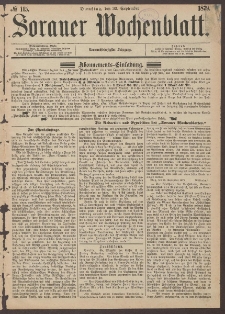 Sorauer Wochenblatt, No. 115. (30. September 1879)