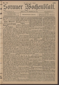 Sorauer Wochenblatt, No. 178. (1. Augusti 1896)