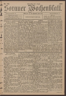 Sorauer Wochenblatt, No. 182. (6. Augusti 1896)