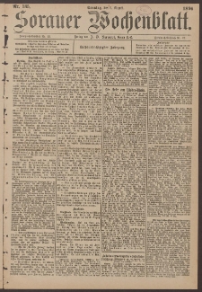 Sorauer Wochenblatt, No. 185. (9. Augusti 1896)