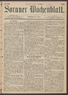 Sorauer Wochenblatt, No. 129. (1. November 1879)