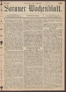 Sorauer Wochenblatt, No. 135. (15. November 1879)