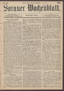 Sorauer Wochenblatt, No. 137. (20. November 1879)