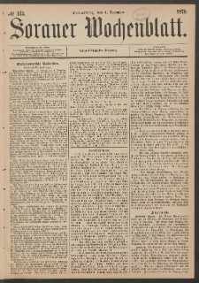 Sorauer Wochenblatt, No. 143. (4. December 1879)